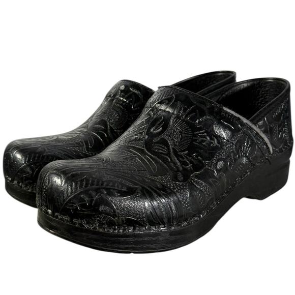Dansko Shoes - Dansko Professional Black Embossed Leather Clogs Women’s EU 39 US 8.5–9